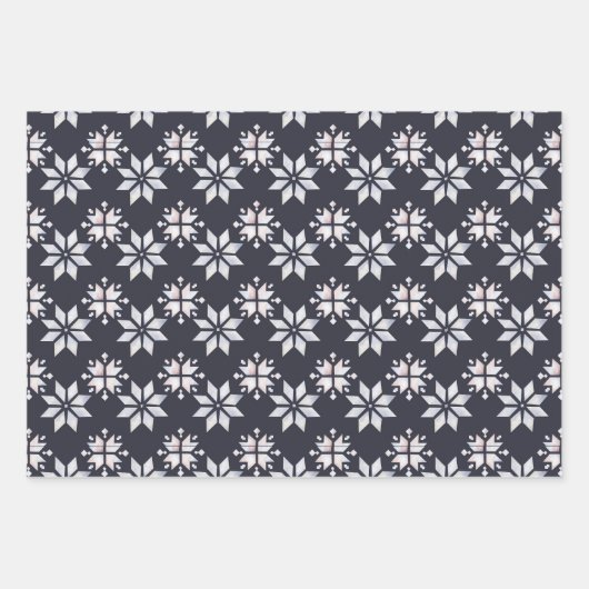 Hygge Sneeuwvlokken en feeën Kerstmis Inpakpapier Vel (Voorkant)