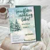 Hygge Sneeuwvlokken en Trouwtaart Bruidsborrel Kaart