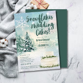 Hygge Sneeuwvlokken en Trouwtaart Vrijgezellenfees Kaart