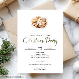Hygge Style Olive Green Minimalist Christmas Party Kaart
