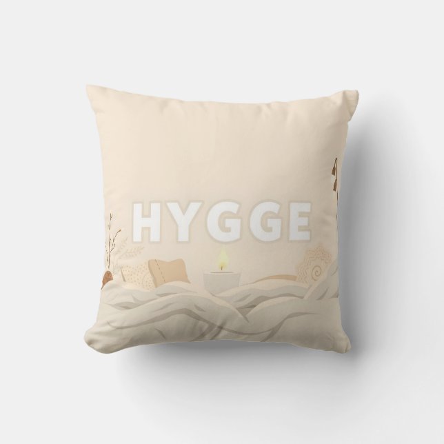 Hygge Throw Pillow | Cozy Scandinavian Home Decor Kussen (Voorkant)