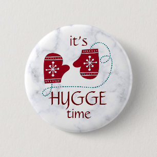 Hygge Tijd Nordic Blue en Red Mittens Ronde Button 5,7 Cm