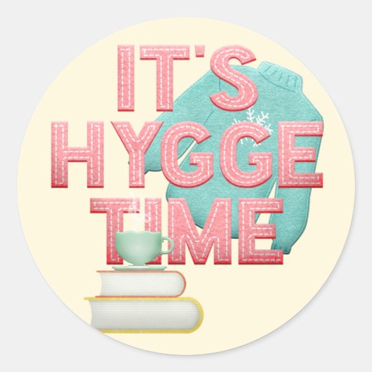 Hygge tijd ronde sticker (Voorkant)