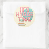 Hygge tijd ronde sticker (Tas)