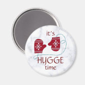 Hygge Time Nordic Red Mittens Holiday Magneet (Voorkant / Achterkant)