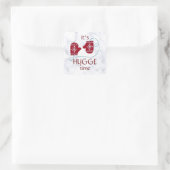 Hygge Time Nordic Red Mittens  Vierkante Sticker (Tas)