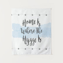 Hygge Waterverf Gezellig Huis Pastel Blauw Wit