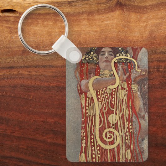 Hygiëne door Gustav Klimt,  Art Nouveau Sleutelhanger (Voorkant)