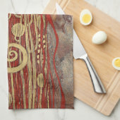 Hygiëne door Gustav Klimt, Art Nouveau Theedoek (Quarter Fold)