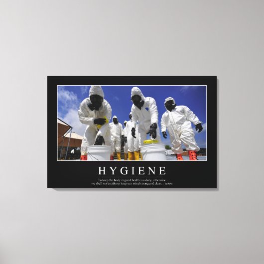 Hygiëne: Inspirerend prijsopgave Canvas Afdruk (Voorkant)