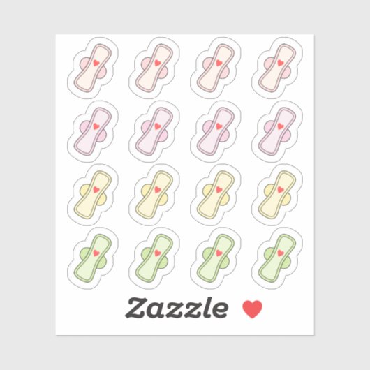 Hygiënische maandverband cyclus tracker planner  sticker (Vel)