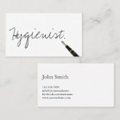 Hygienist Free Handwriting Script Dental Visitekaartje (Voorkant / Achterkant)