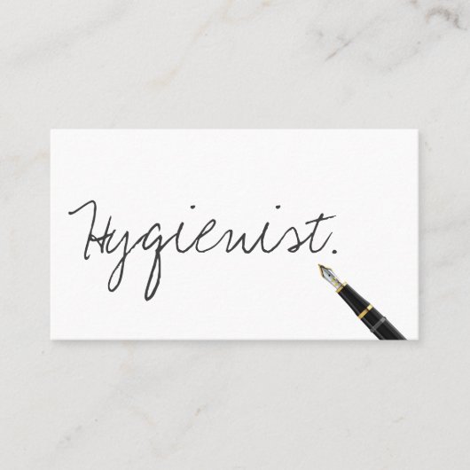 Hygienist Free Handwriting Script Dental Visitekaartje (Voorkant)
