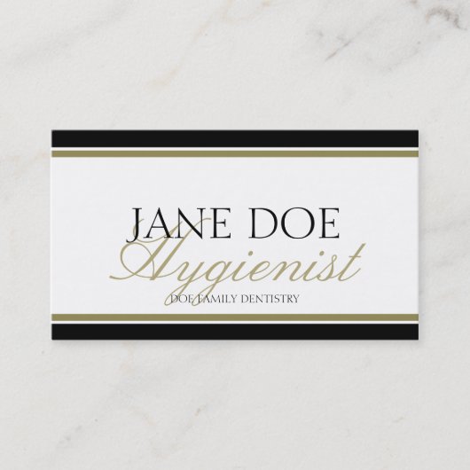 Hygienist Gold Script Visitekaartje (Voorkant)