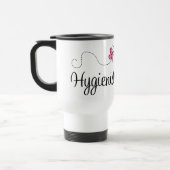 Hygienist voor roze vlinder reisbeker (Links)