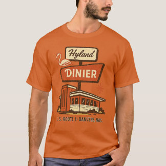 Hyland Diner Danvers, MA Retro Route 1 Roadside Di T-shirt