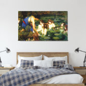 Hylas en de nimfen ~ John William Waterhouse Canvas Afdruk (Insitu (Slaapkamer))