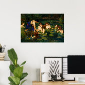 Hylas en de nimfen van John William Waterhouse Poster (Thuiskantoor)