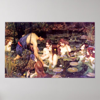 Hylas en de Nymfen Poster