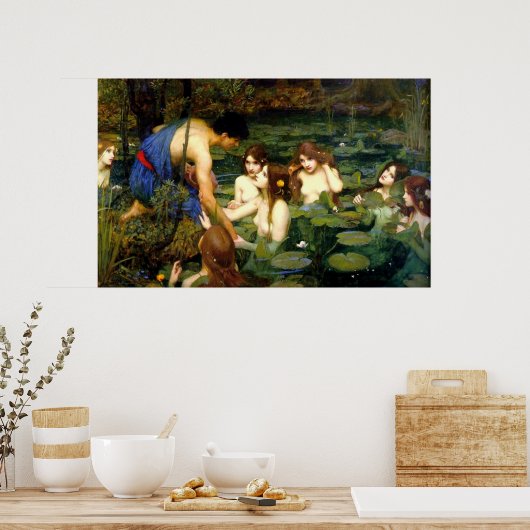 Hylas en de Nymphs (1896) ~ Fine Art Canvas Poster (Keuken)