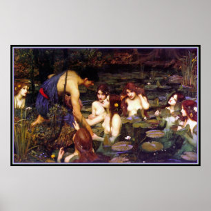 Hylas en de Nymphs - door John Waterhouse Poster