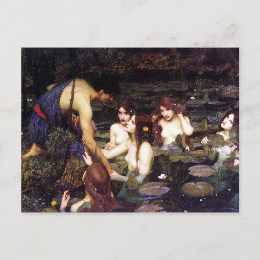 Hylas en de Nymphs, door John William Waterhouse Briefkaart (Voorkant)