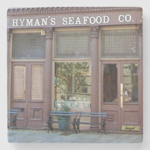Hyman's restaurant Charleston, SC. Marmer Onderzet Stenen Onderzetter