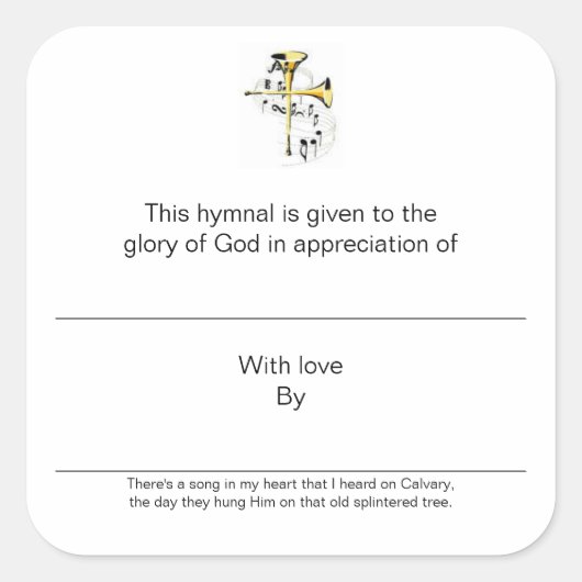 Hymische Borden bij waardebepaling van Vierkante Sticker (Voorkant)