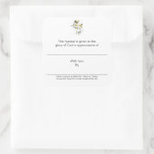 Hymische Borden bij waardebepaling van Vierkante Sticker (Tas)