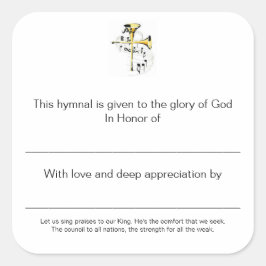 Hymische Borden ter ere van Vierkante Sticker