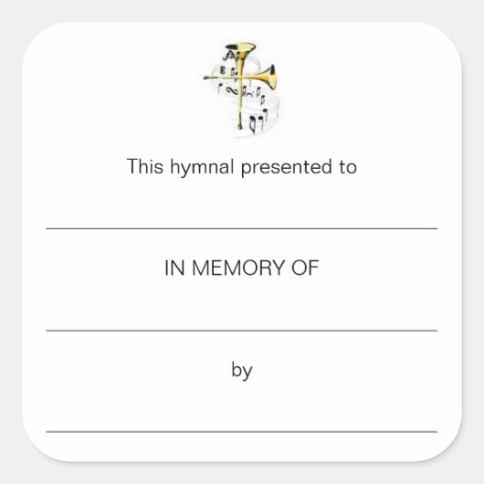 Hymische Borden ter nagedachtenis aan Vierkante Sticker (Voorkant)
