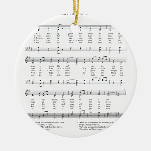 Hymn - Amazing Grace Keramisch Ornament (Voorkant)