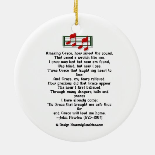 Hymn Ornament Amazing Grace (Achterkant)