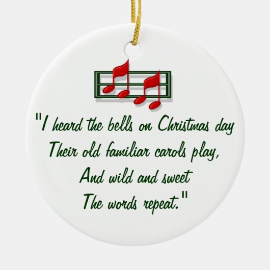 Hymn Ornament "Ik hoorde de bellen op kerstdag" (Voorkant)