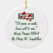 Hymn Ornament "Ik hoorde de bellen op kerstdag" (Achterkant)