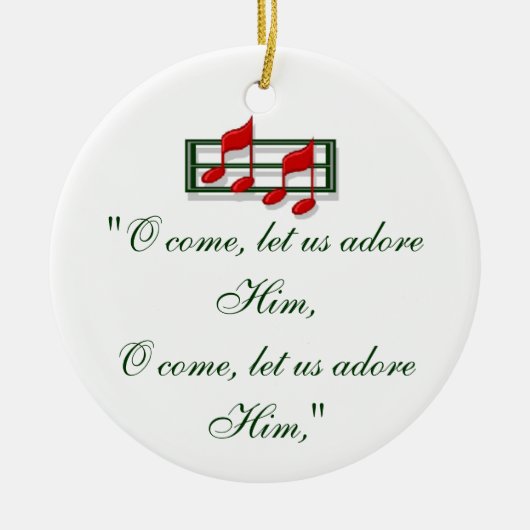 Hymn Ornament "O come All Ye gelovig" Kerstmis (Voorkant)