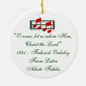 Hymn Ornament "O come All Ye gelovig" Kerstmis (Achterkant)