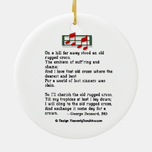 Hymn Ornament Old Rugged Cross (Achterkant)
