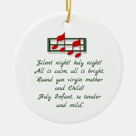 Hymn Ornament "Silent Night" Kerstmis (Voorkant)