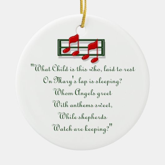 Hymn Ornament "Welk kind is dit?" Kerstmis (Voorkant)