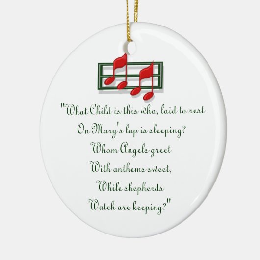 Hymn Ornament "Welk kind is dit?" Kerstmis (Links)