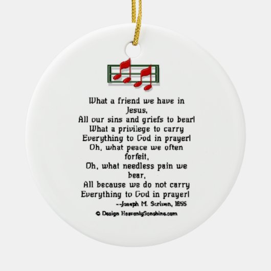 Hymn Ornament What a Friend (Voorkant)