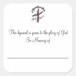 Hymnal Borden ter nagedachtenis van Vierkante Sticker