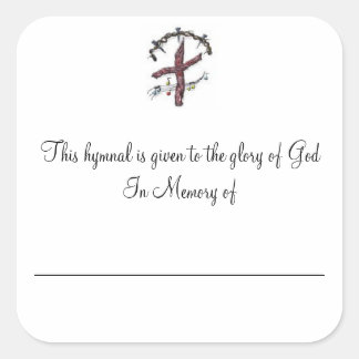 Hymnal Borden ter nagedachtenis van Vierkante Sticker