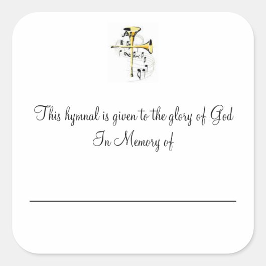 Hymnale Borden Vierkante Sticker (Voorkant)