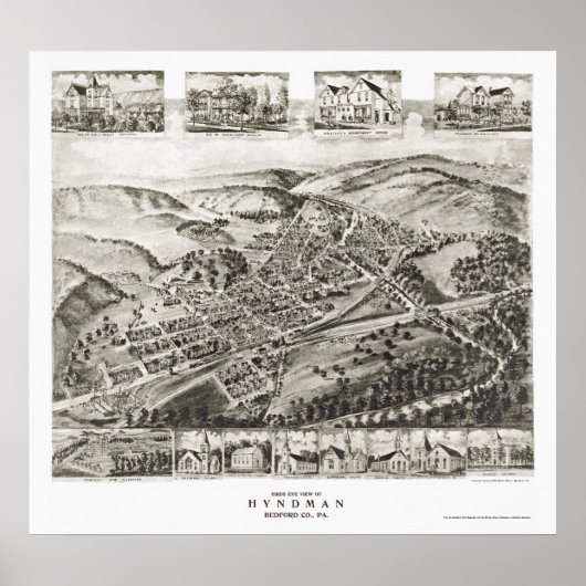 Hyndman, PA Panoramic Map - 1906 Poster (Voorkant)