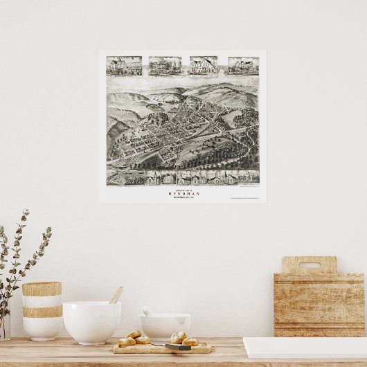 Hyndman, PA Panoramic Map - 1906 Poster (Keuken)