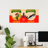 Hypatia Merk Salmon Label- Seattle, WA Poster (Thuiskantoor)