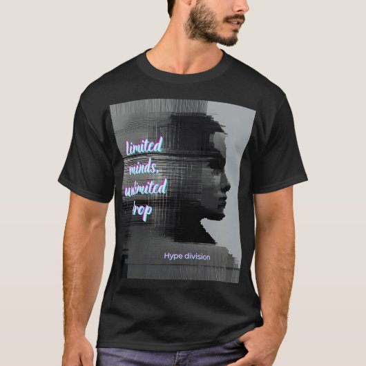 Hype Black Unisex T-shirt Drop Glitch Effect (Voorkant)