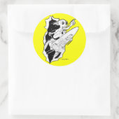 HYPE: Raket aangedreven skateboard Ronde Sticker (Tas)